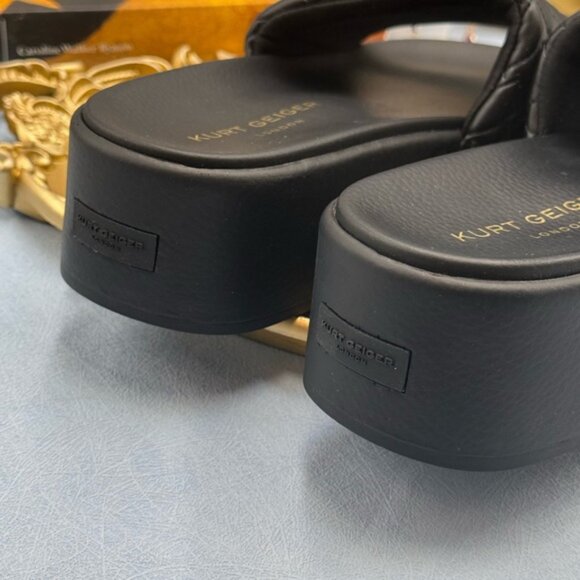 🆕 KURT GEIGER LONDON 🧿 NWOB Meena Eagle Platform Slides Sz EU 37 US 7 - Picture 13 of 16